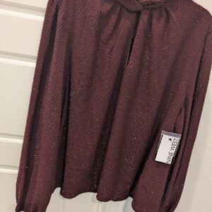 Nine West Burgundy Blouse